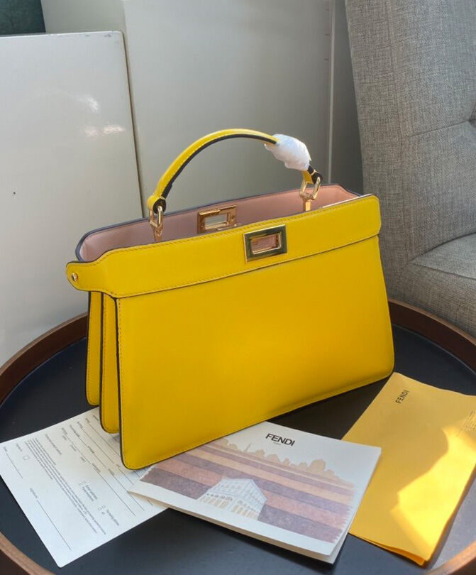 Fendi Peekaboo Iseeu EastWest Handbag 8BN323 Yellow